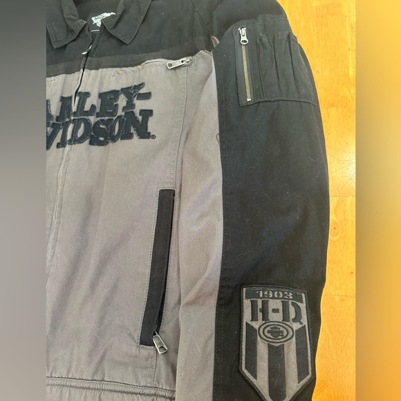 Harley-Davidson Black and Gray Bomber Jacket. Size XL - Picture 7 of 13